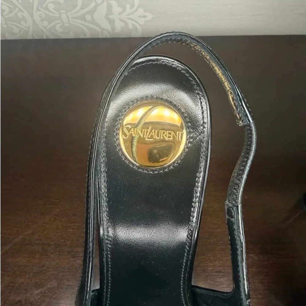 Saint Laurent Vendome Patent Leather Slingback Pumps - Picture 4 of 5